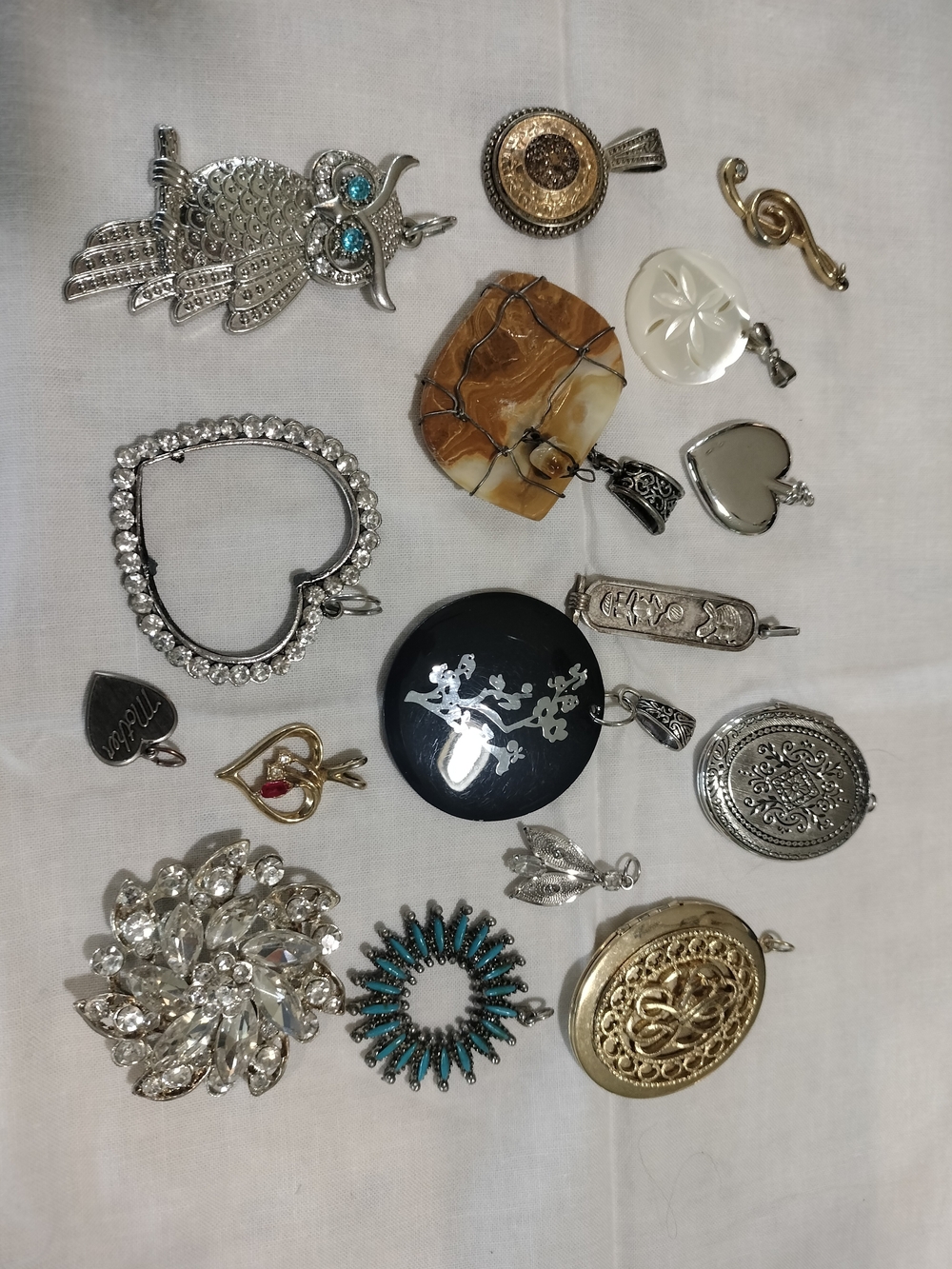 Lockets Pendants Heart Owl Native Asian Organic Music Egyptian Crystal Filigree